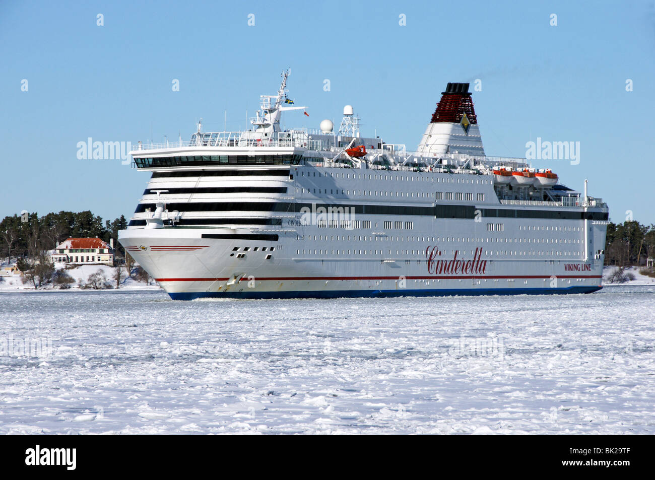 Viking Line Car Ferry M/S Viking Cinderella passing through ice in the ...