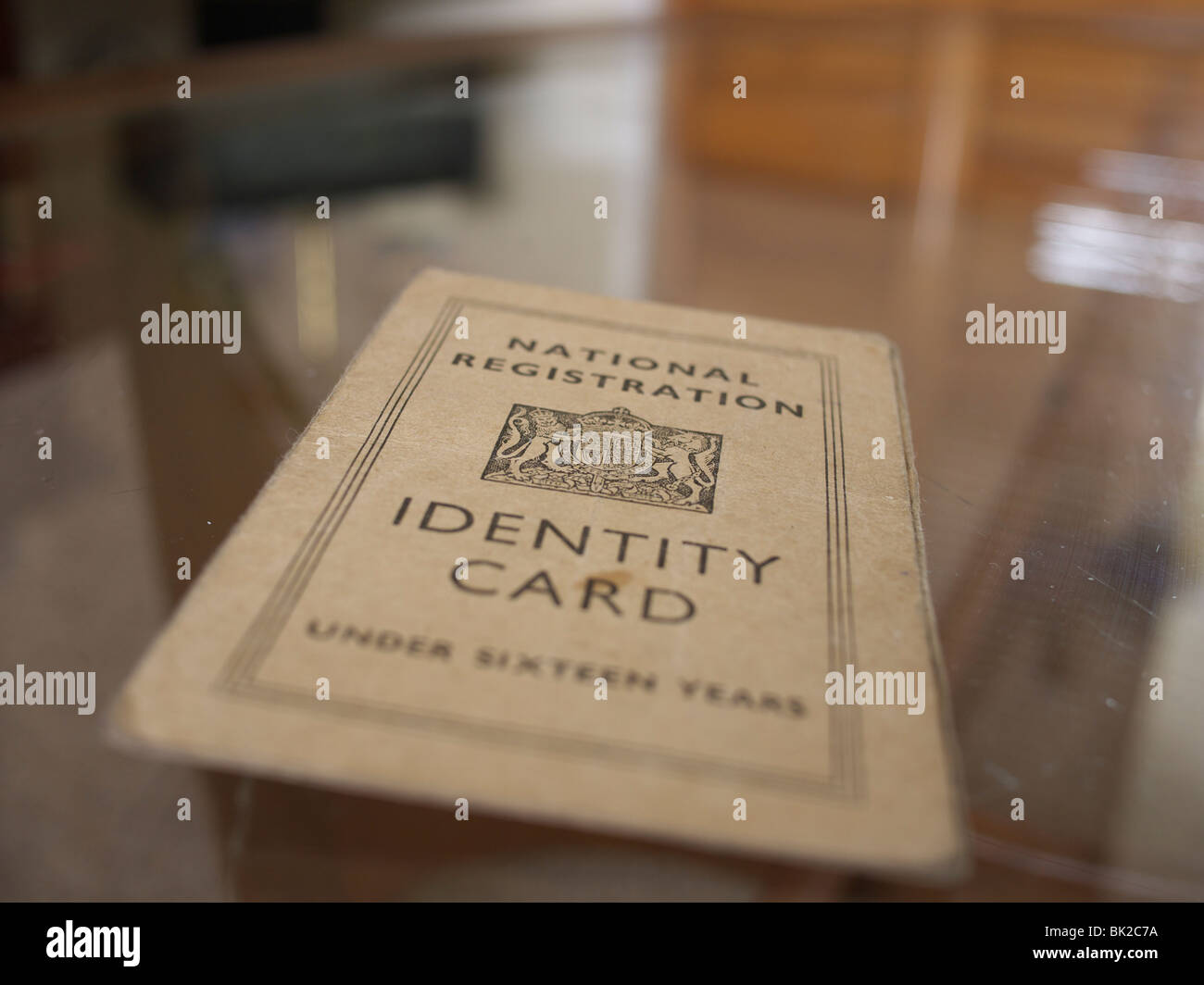 National Registration Identity card from 1950 Stock Photo