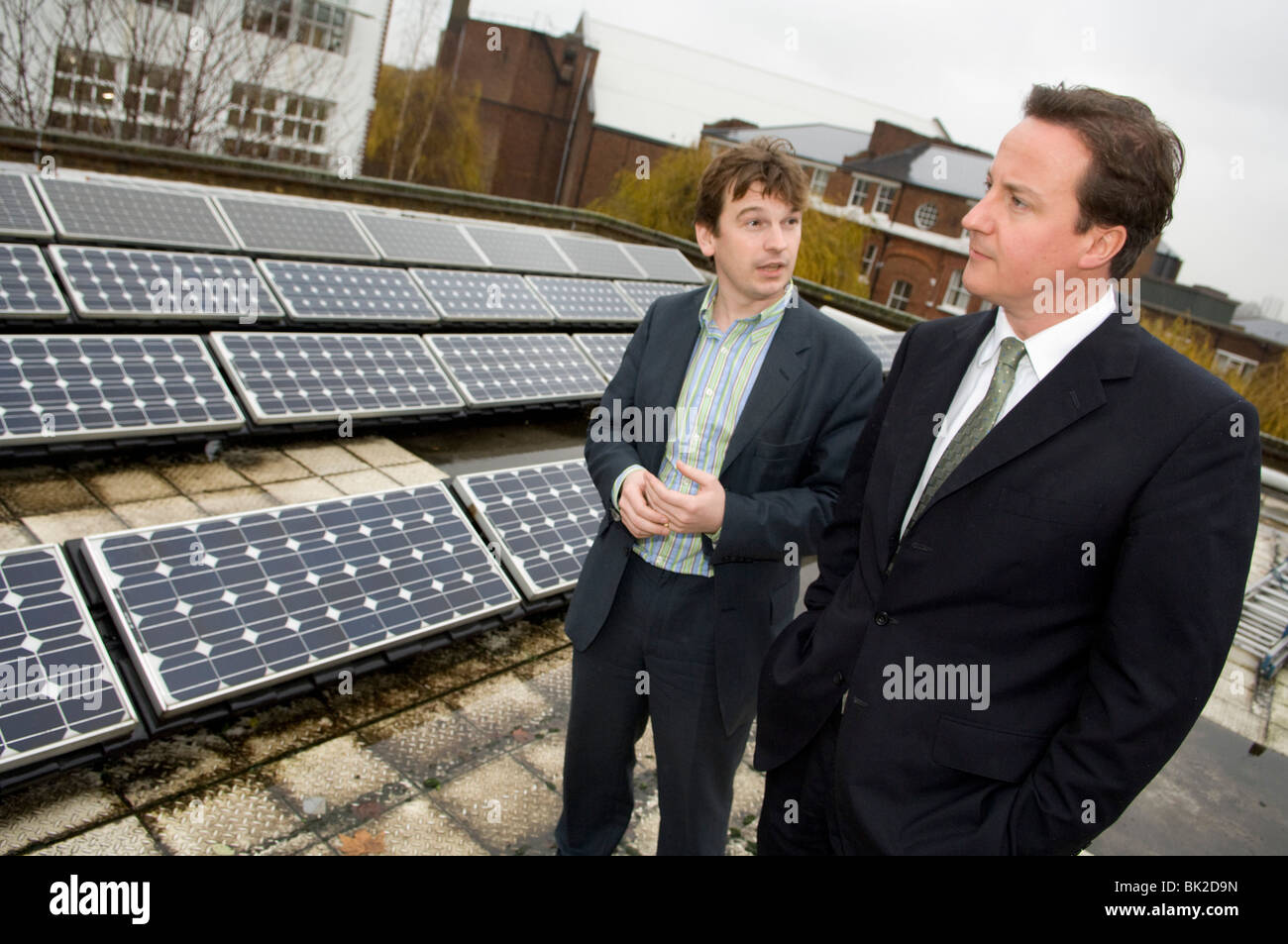 David Cameron, MP and leader of the Conservative Party, attends a meeting at the Greenpeace Stock Photo