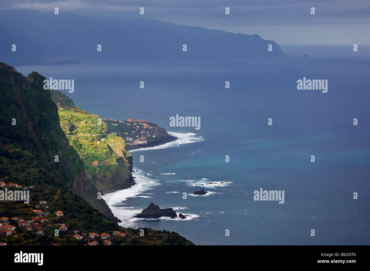 Dramatic light on the Northern coast of Madeira, Portugal, EU, Europe Stock Photo