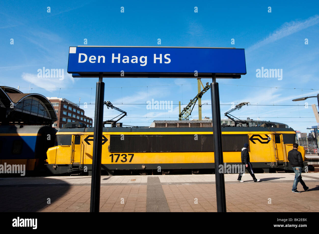 Train at Den Haag HS ( Holland Spoor) railway station in The Hague, The Netherlands Stock Photo