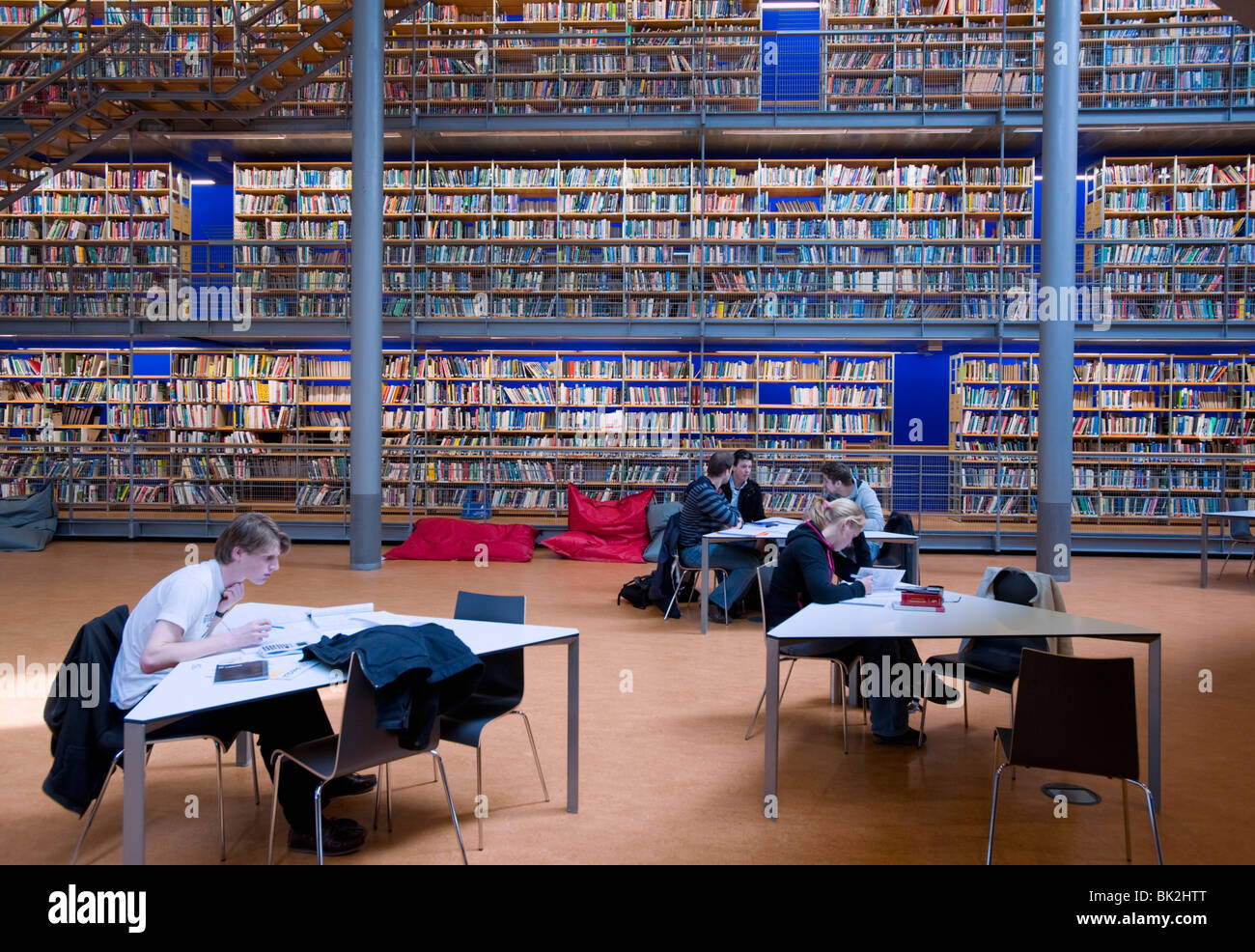 Modern interior of Delft Technical University Library in Delft The Netherlands, Architect Mecanoo Stock Photo