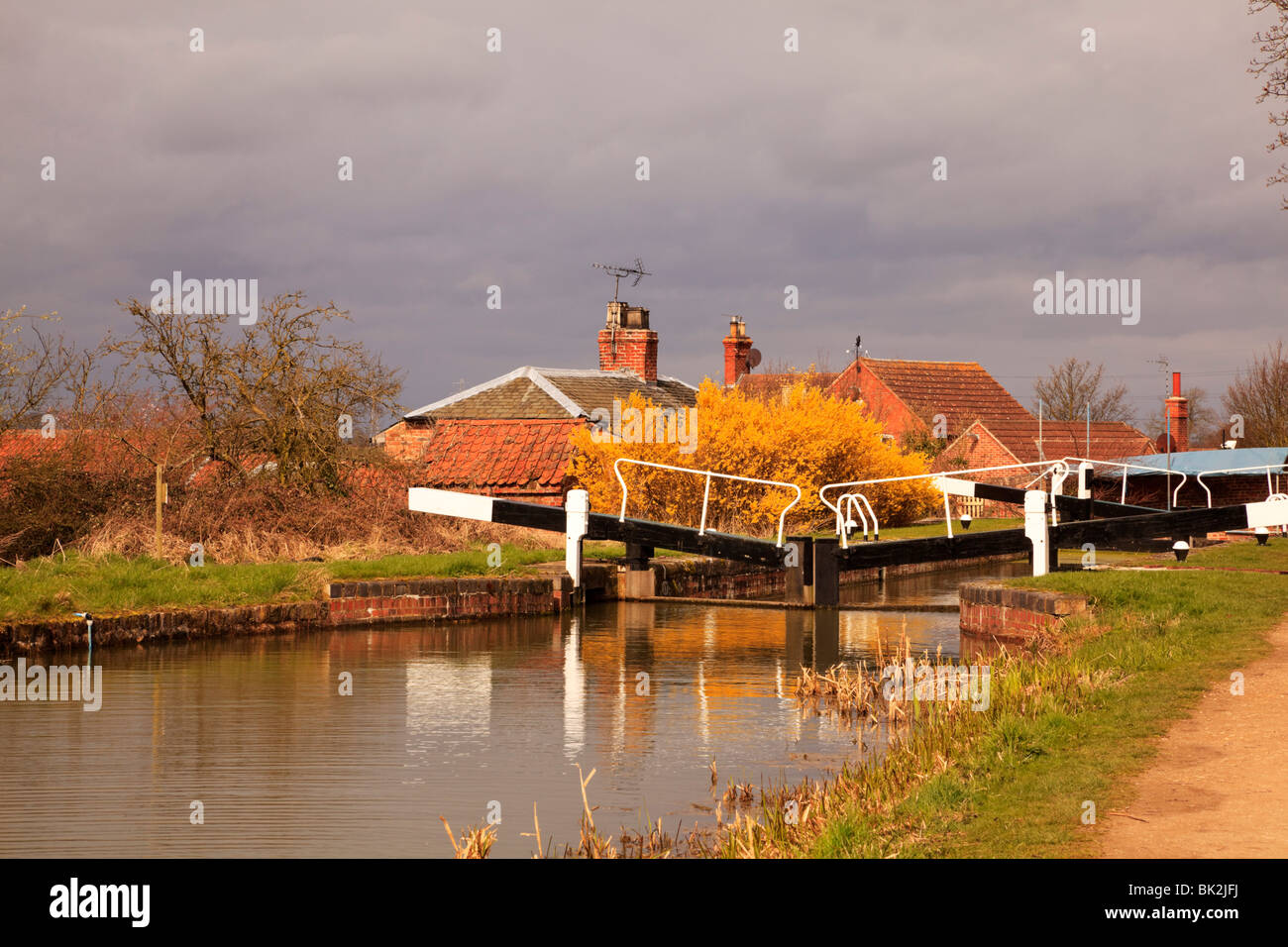 Willets Lock, on the Grantham Canal at Woolsthorpe by Belvoir Stock