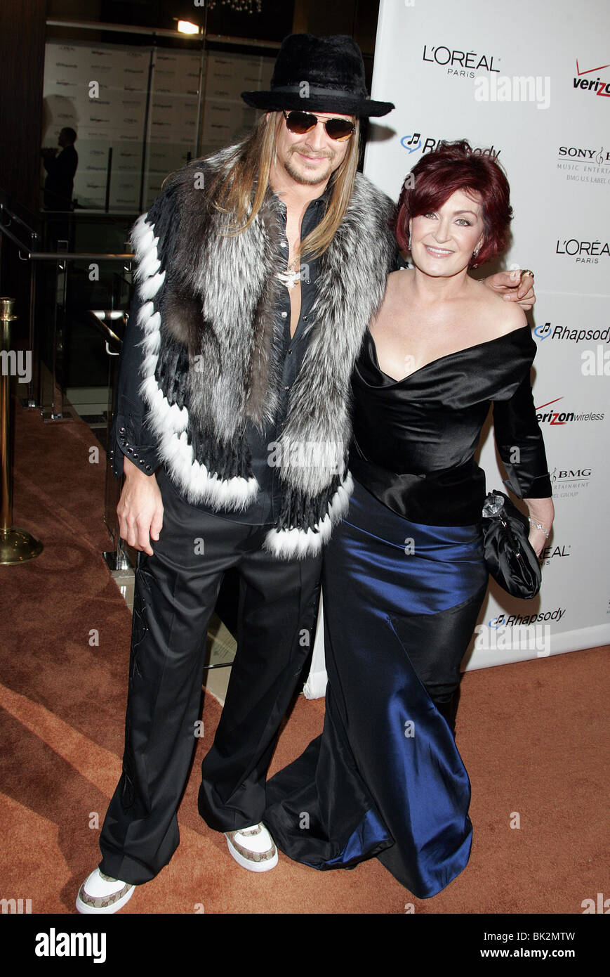 KID ROCK & SHARON OSBOURNE 2007 CLIVE DAVIS PRE GRAMMY PARTY BEVERLY