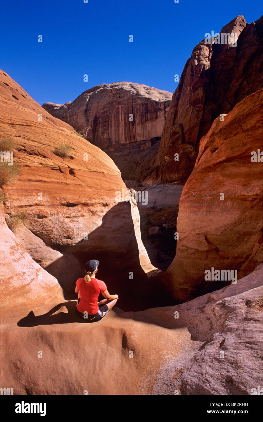 Meditating In The Narrows Of Annie s Canyon Just Below The Old Stock Meditating In The Narrows Of Annie s Canyon Just Below The Old Stock