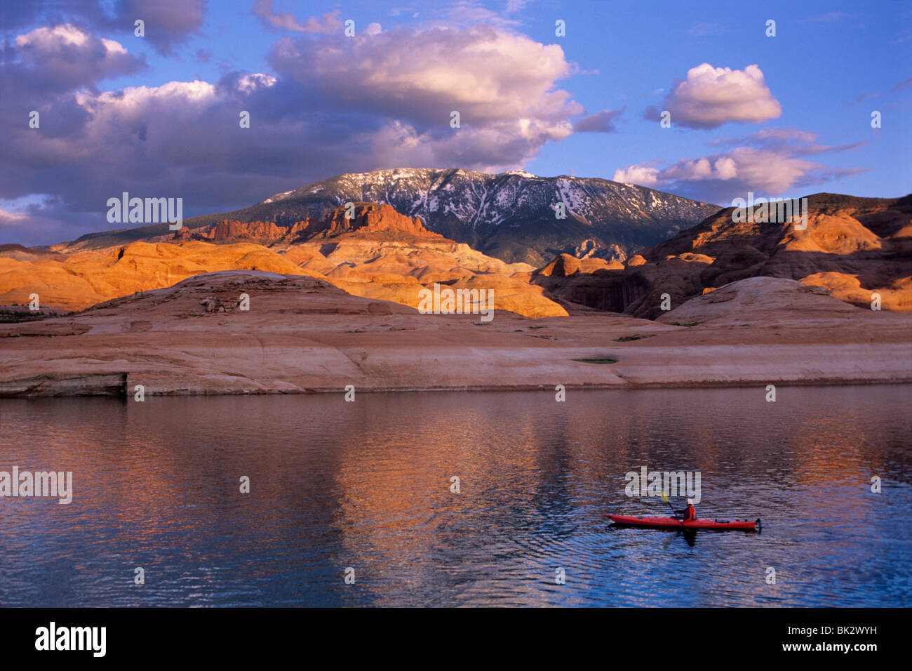 Kayaking in Oak Creek Bay on Lake Powell beneath Navajo Mountain, water
