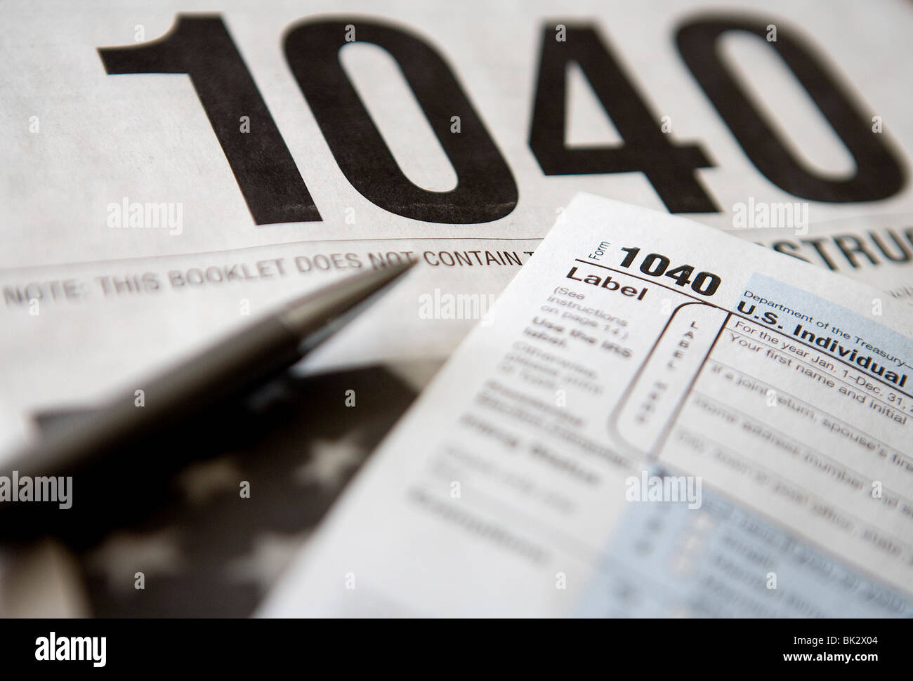 A United States Income Tax 1040 form. Stock Photo