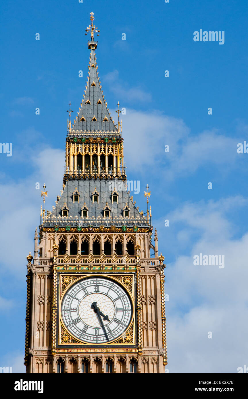 Houses of Parliament's clock tower (Big Ben). London, England Stock Photo