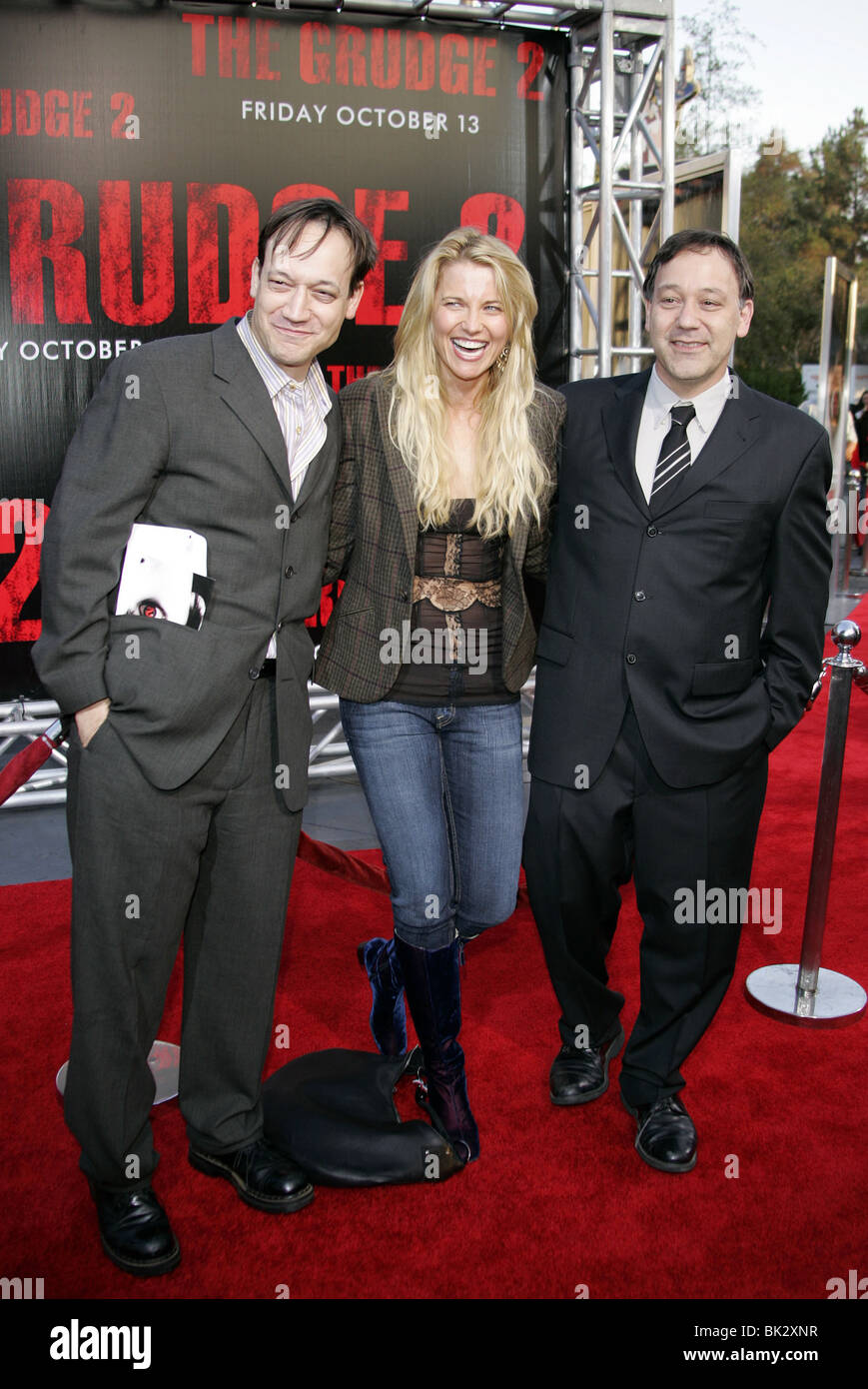 Ted Raimi Lucy Lawless Sam Raimi The Grudge 2 Film Premiere Knotts Scary Farm Buena Park Los Angeles Usa 08 October 2006 Stock Photo Alamy