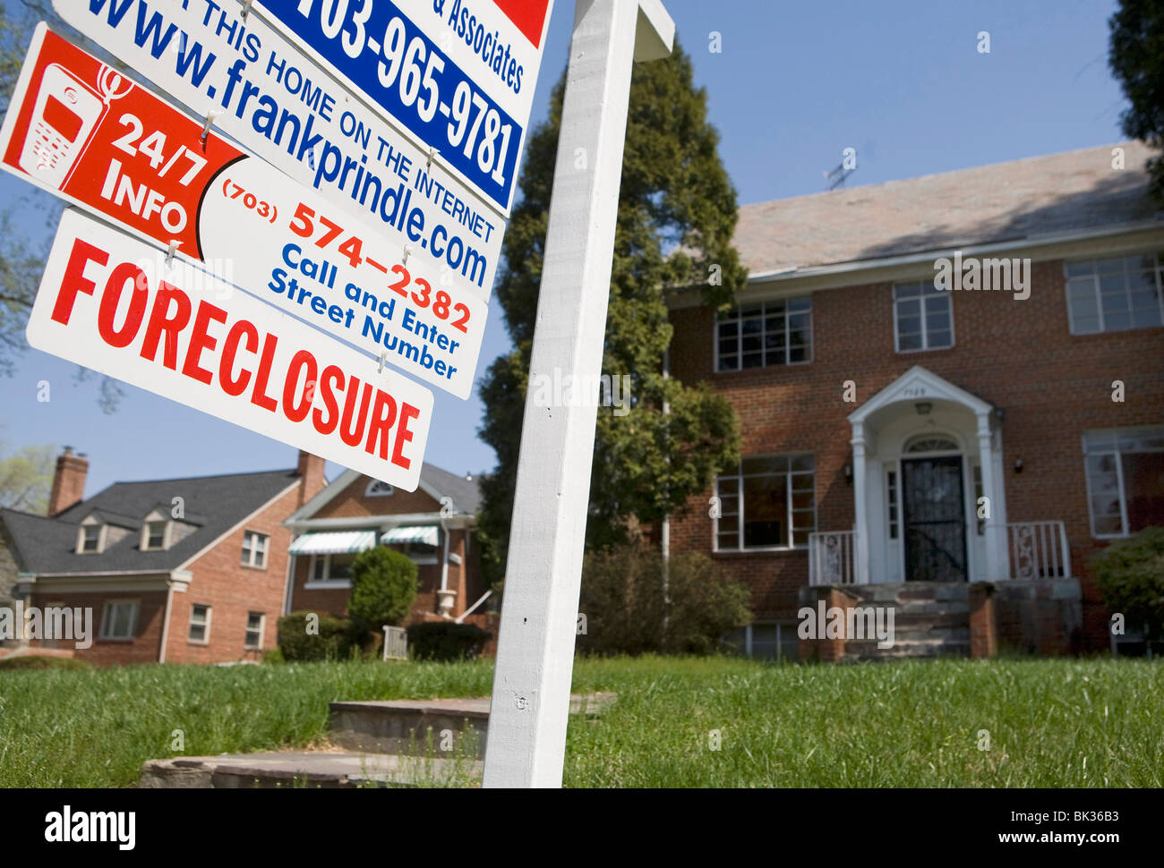 A foreclosed home in Washington, DC.  Stock Photo