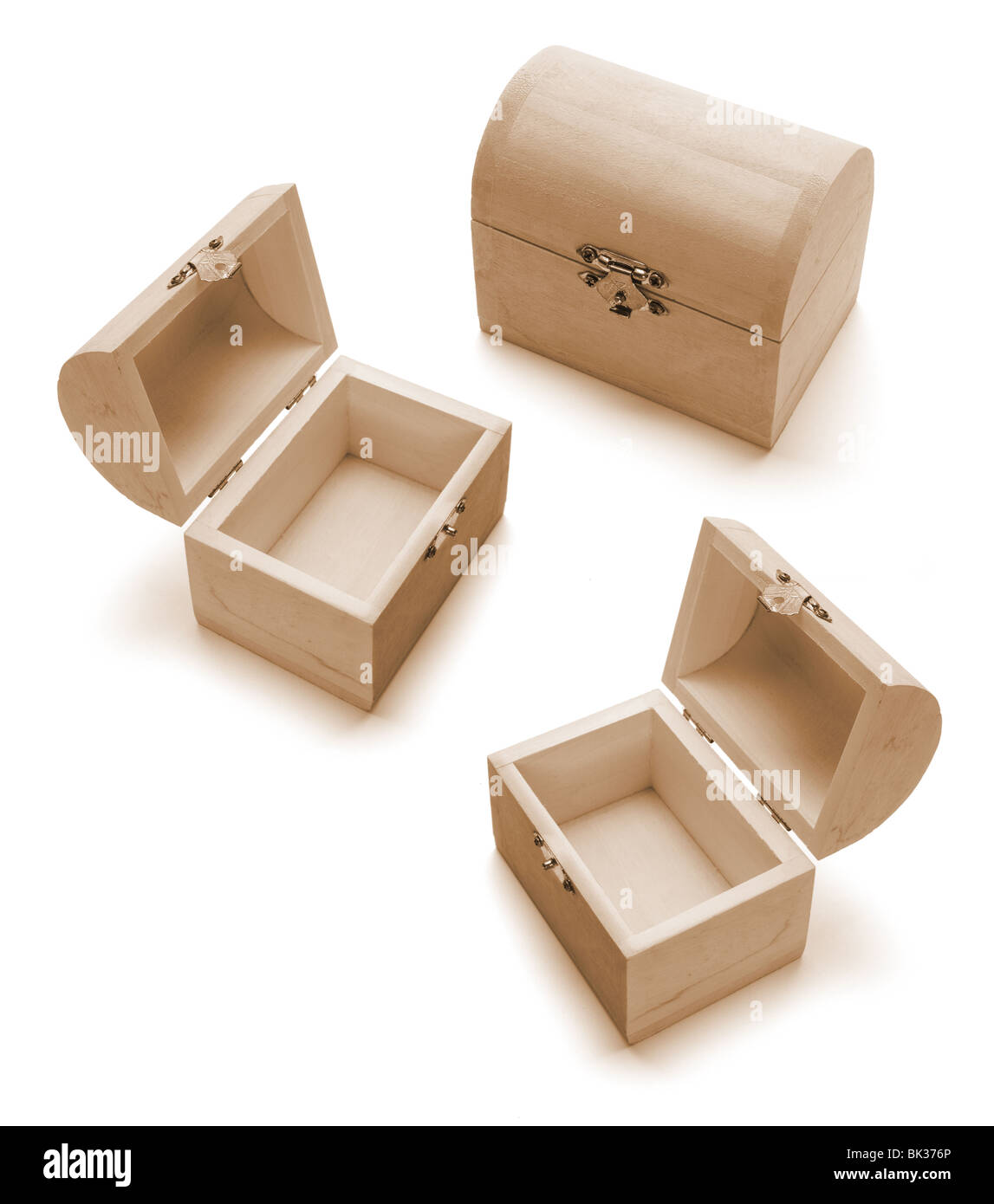miniature wooden boxes