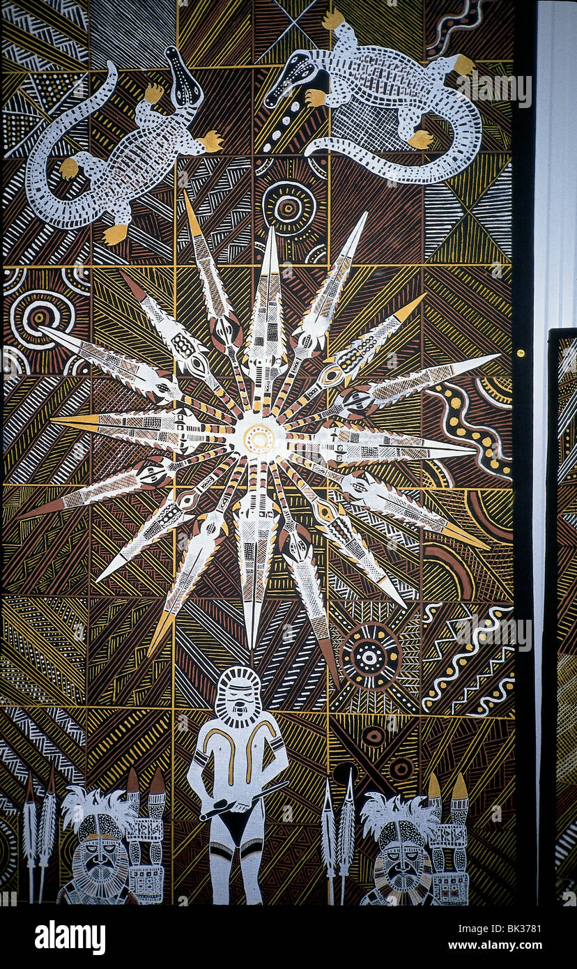 Aboriginal Tapestry in Cairns, Australia Stock Photo - Alamy