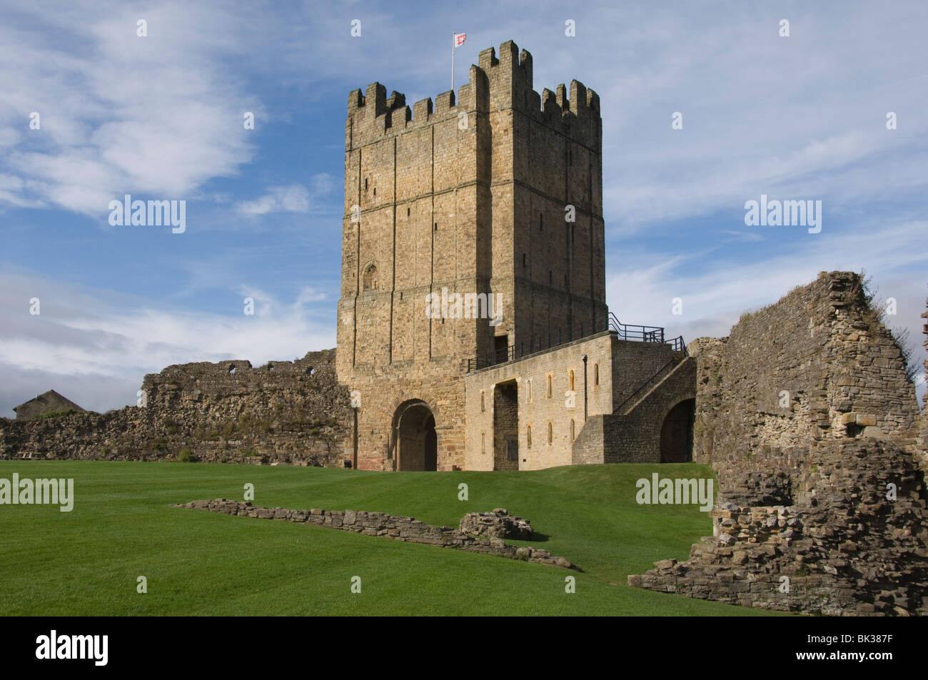 Richmond Castle dating from the 11th century, North Yorkshire, England, United Kingdom, Europe Stock Photo