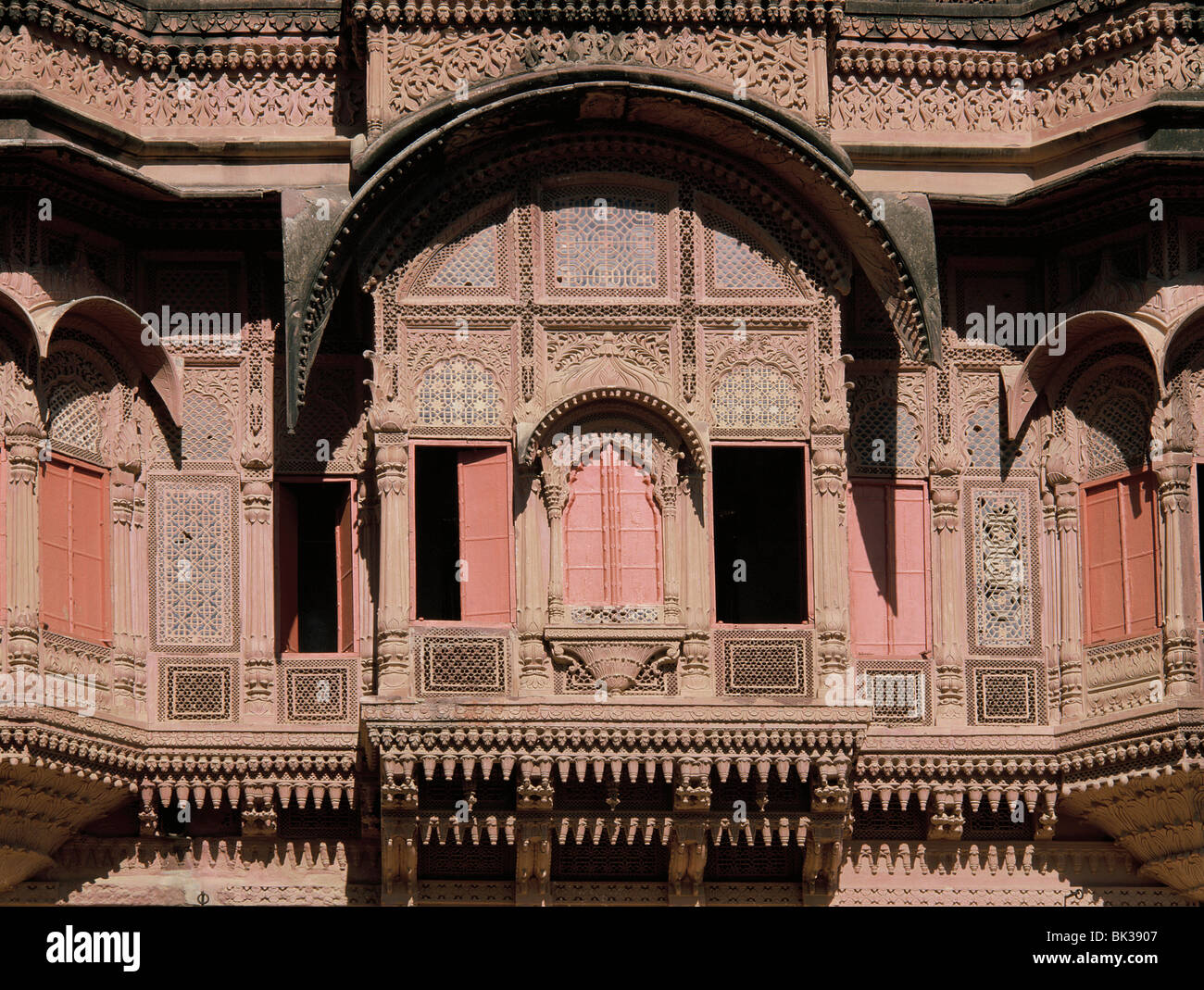 Windows, Jodhpur fort, Rajastan, India, Asia Stock Photo