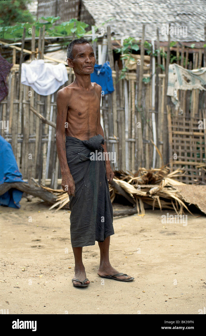 Portrait of man, Myanmar Stock Photo