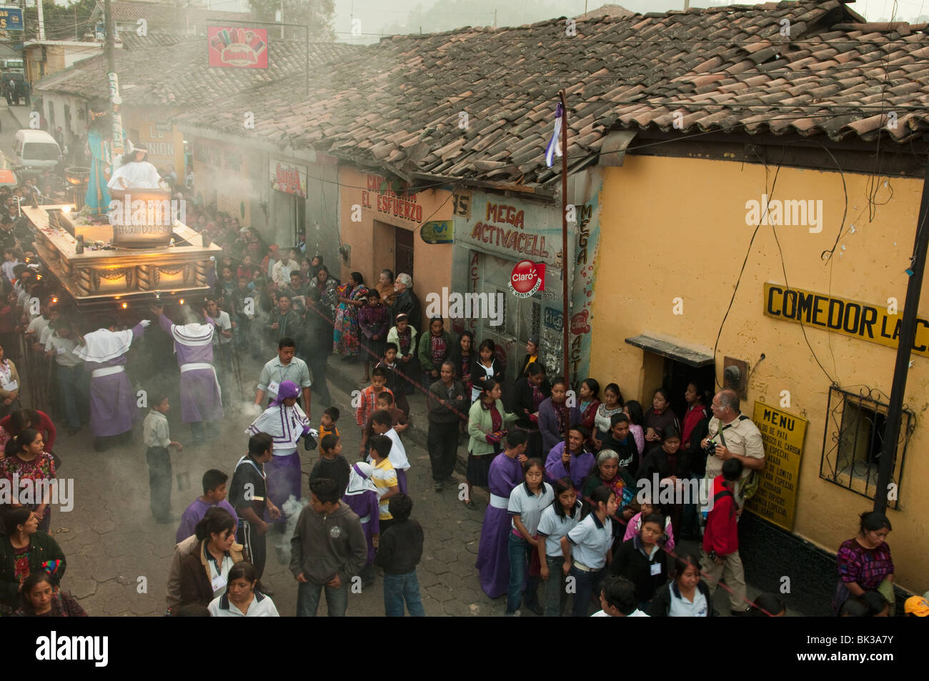 Easter Procession, Chichicastenango, Guatemala, Central America Stock Photo