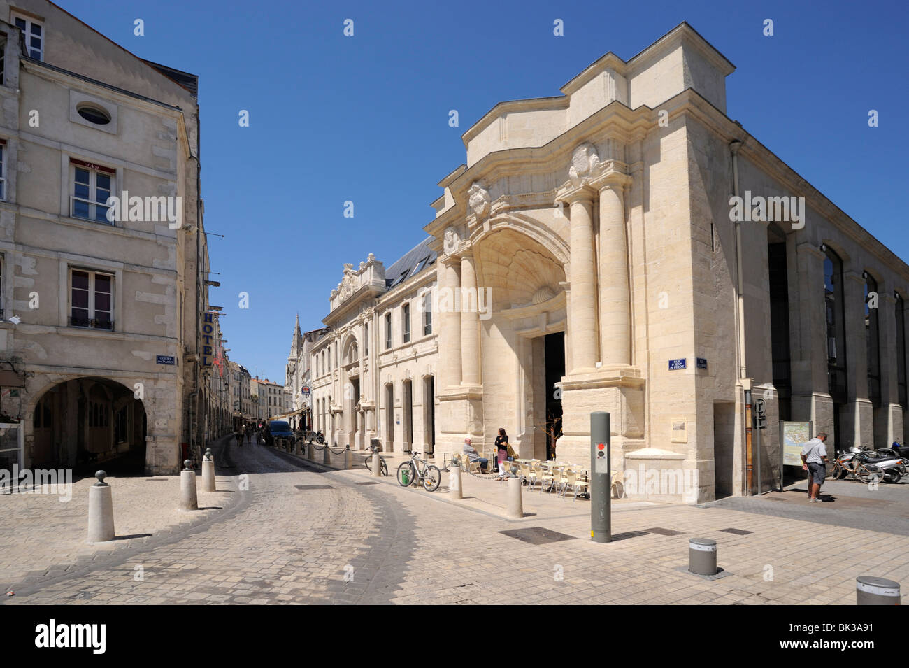 Restored old fish market, La Rochelle, Charente-Maritime, France, Europe Stock Photo