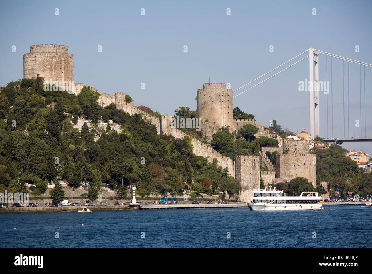 Rumeli Hisar fort and Fatih bridge, Bosphorus, Istanbul, Turkey, Europe Stock Photo