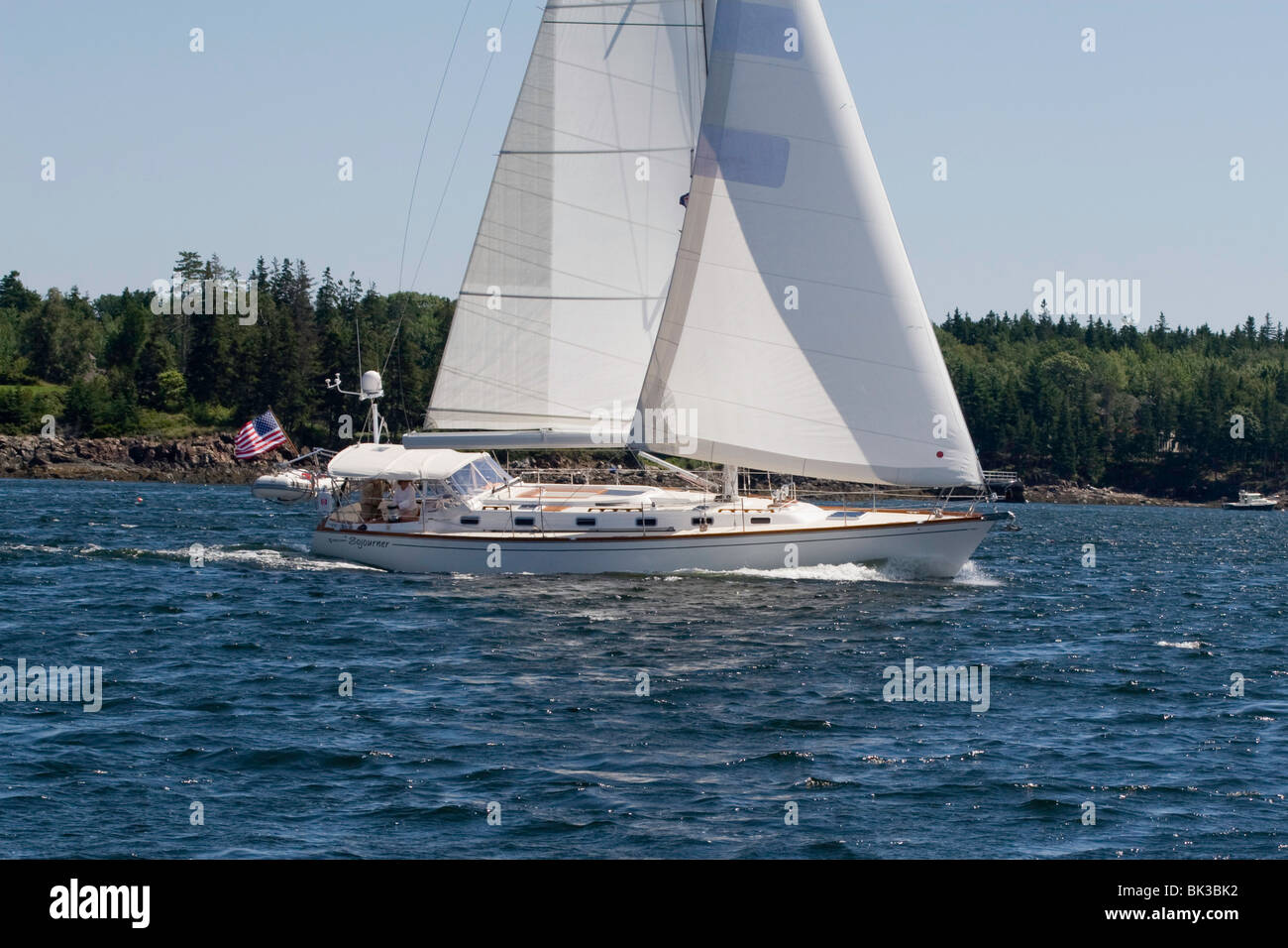 A Tartan 4600 sails into Rockland Harbor, Maine Stock Photo Alamy