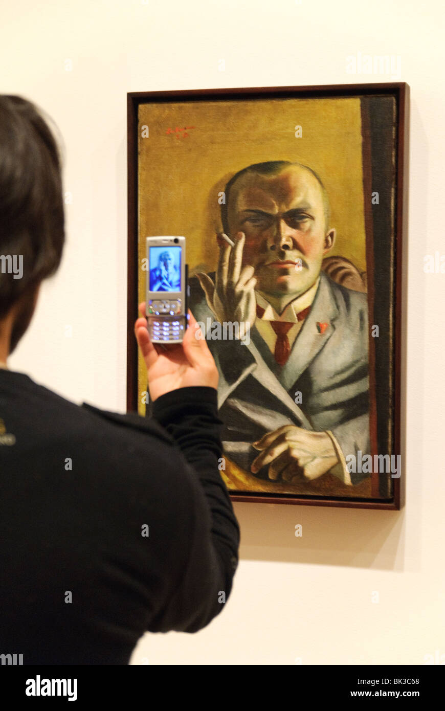 Self-Portrait with a Cigarette, 1923, by Max Beckmann, German, MOMA, Museum  of Modern Art, New York City Stock Photo
