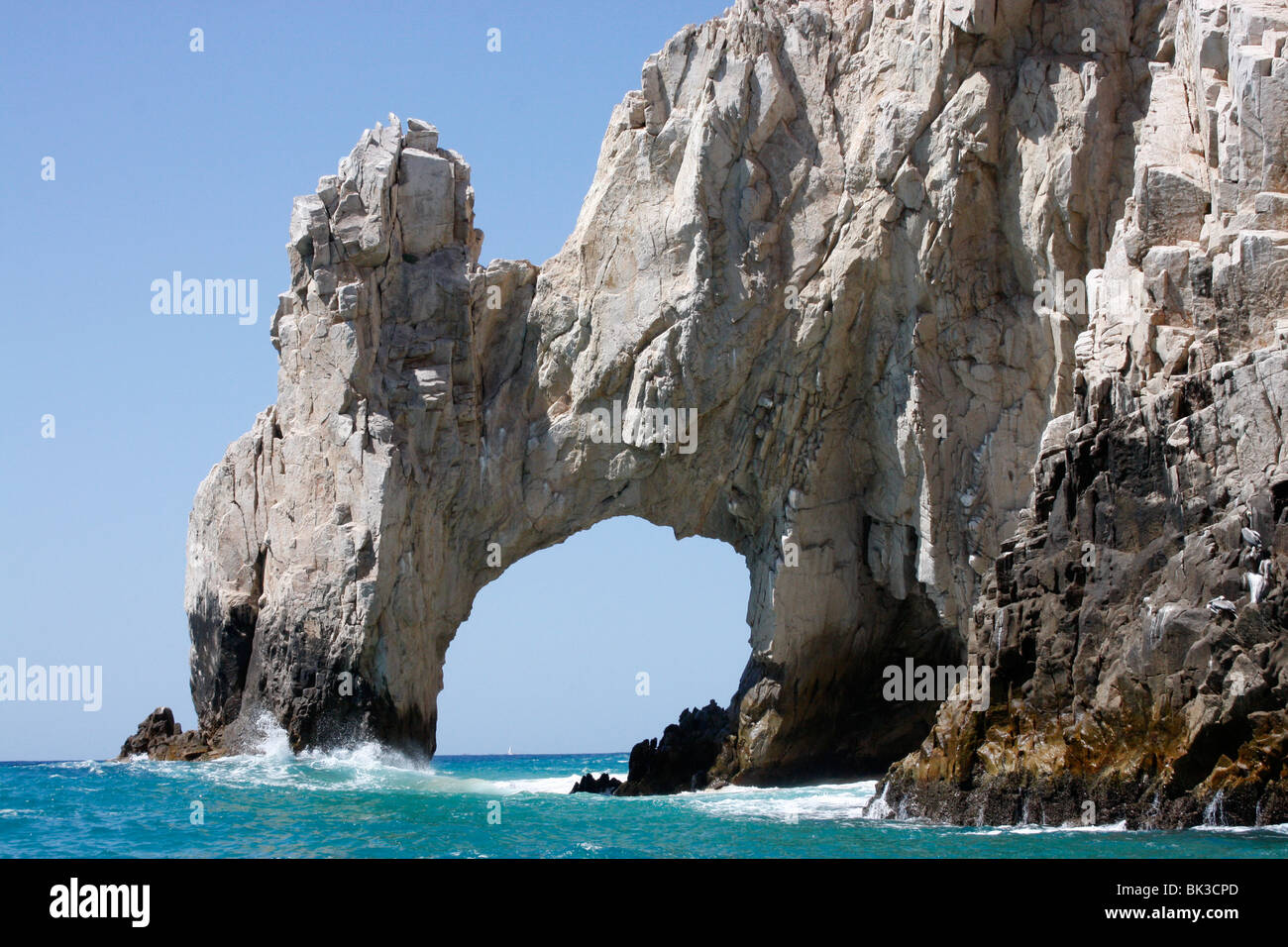 El Arco de Cabo San Lucas,famous rock arch tip of the Baja California peninsular.Mexico. Stock Photo