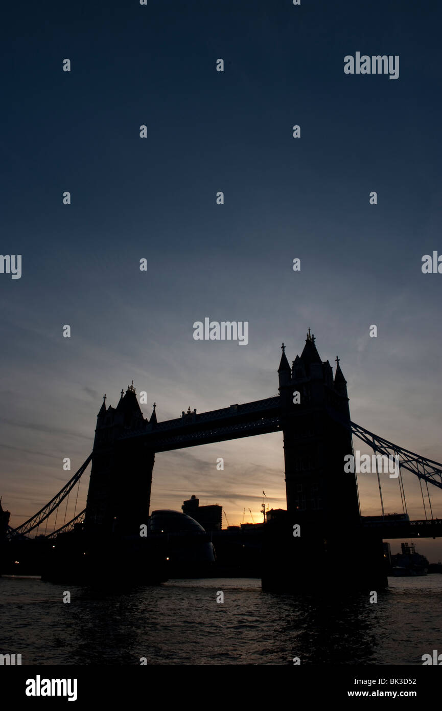 View of the Tower Bridge of London at Sunset time, UK Stock Photo Alamy