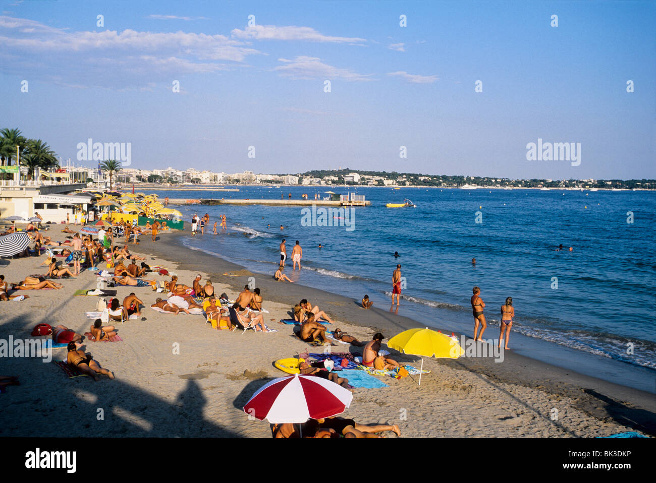 The beach of Golfe Juan near Cannes Stock Photo