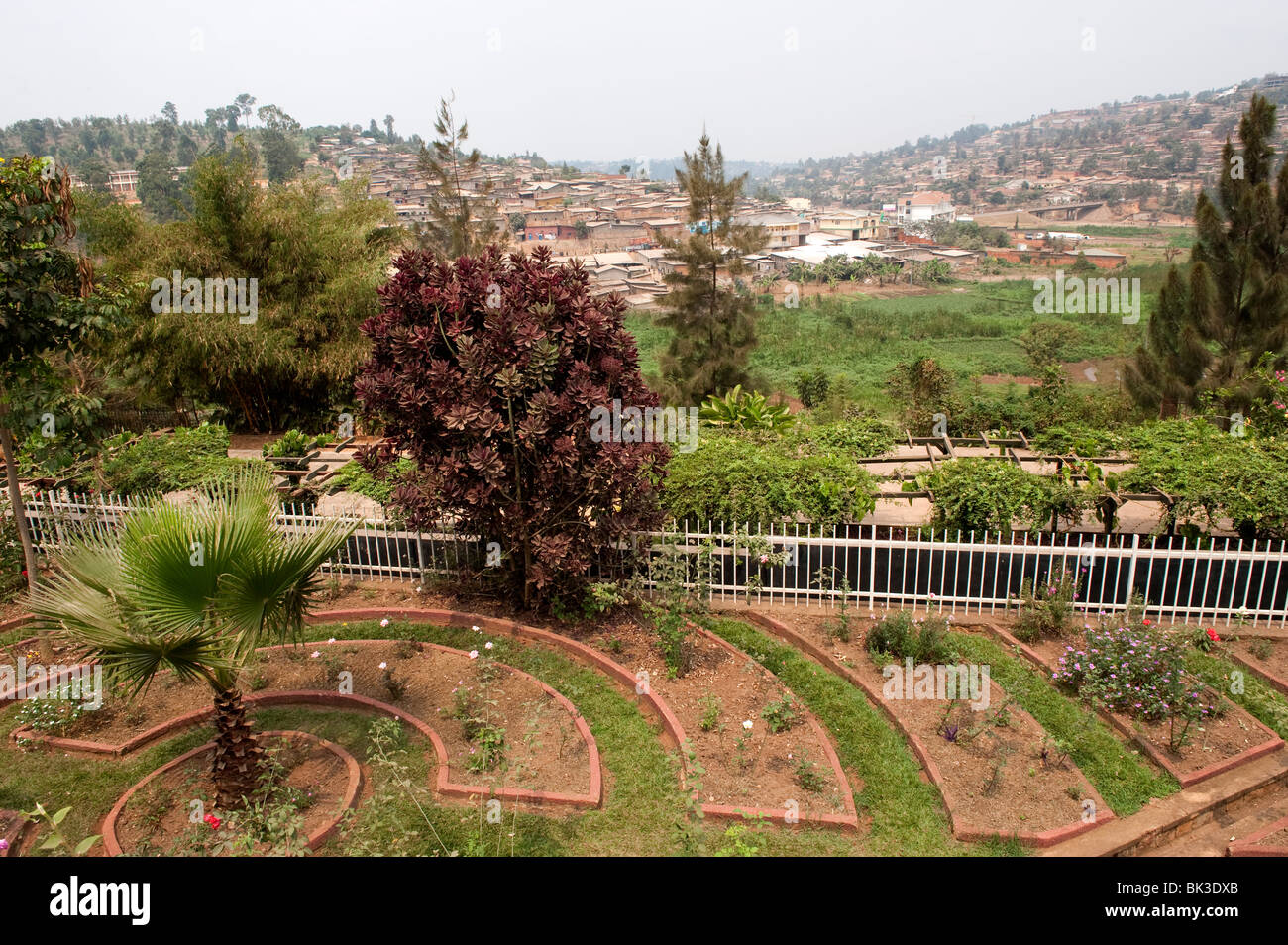 Genocide memorial garden, overlooking Kigali, Rwanda. Stock Photo