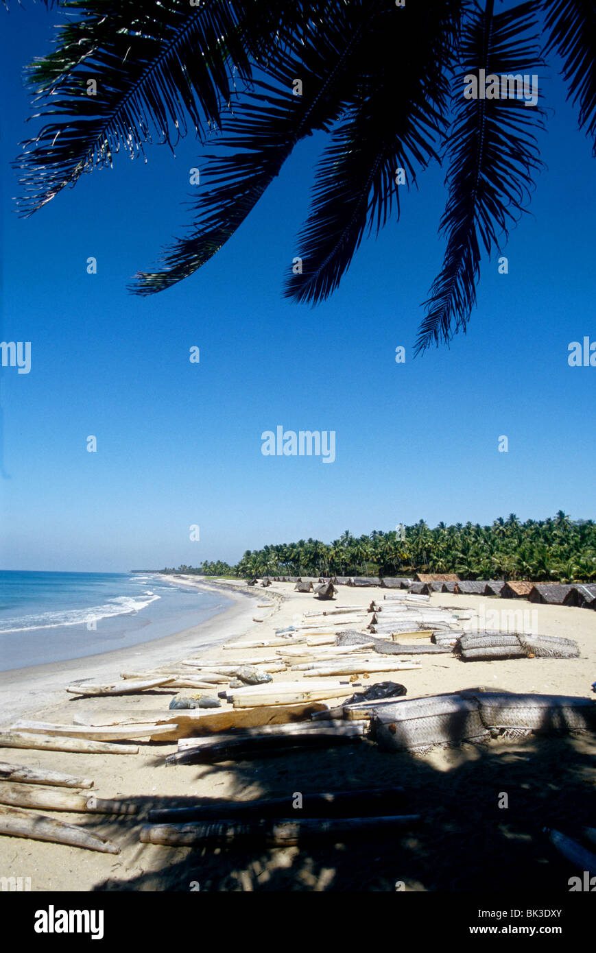 Coastline beach in the Kerala state near Varkala Stock Photo