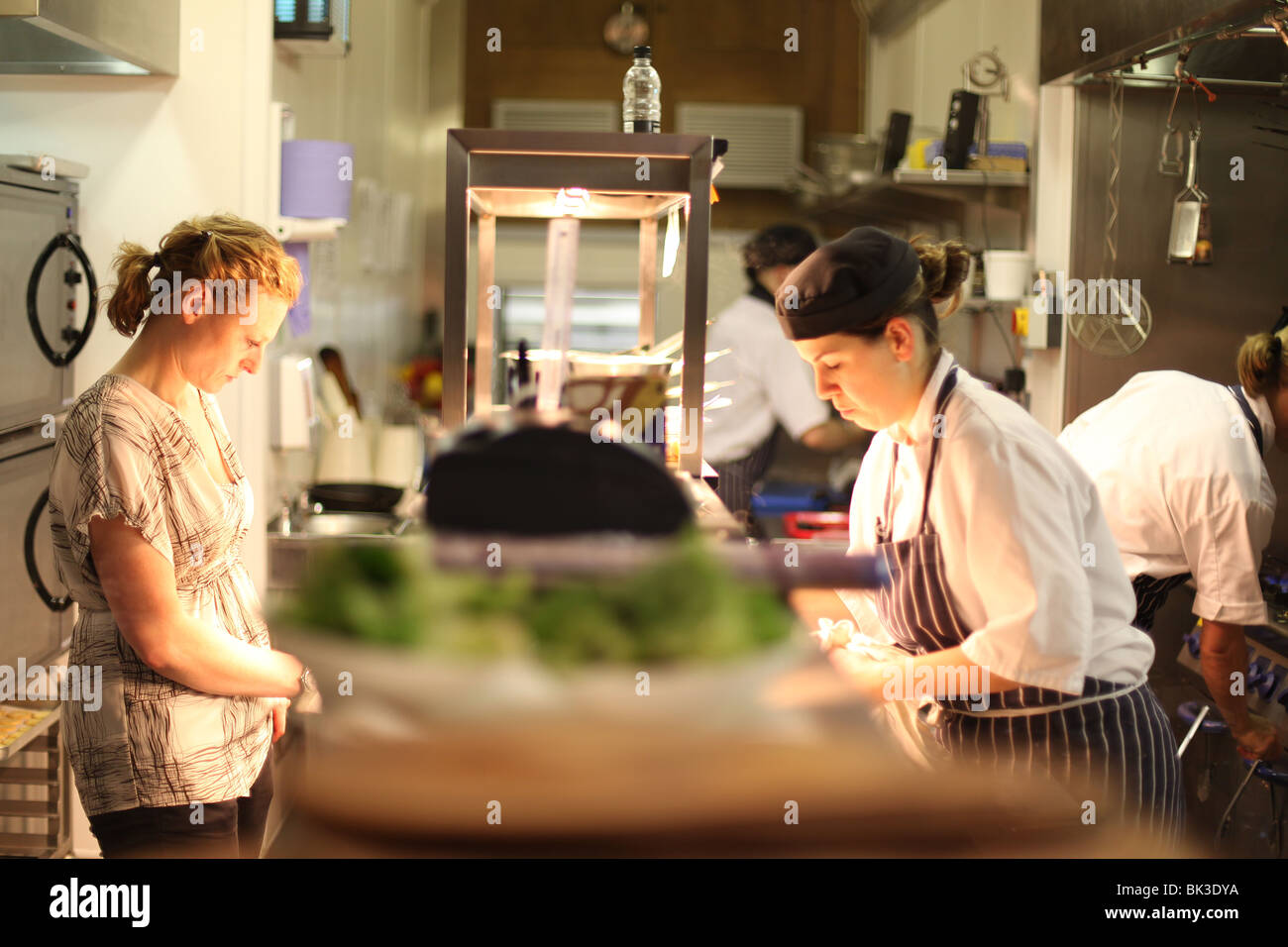 The kitchens inside St Paul's Cathedral restaurant in London (Churchyard, beneath St Paul's) Stock Photo