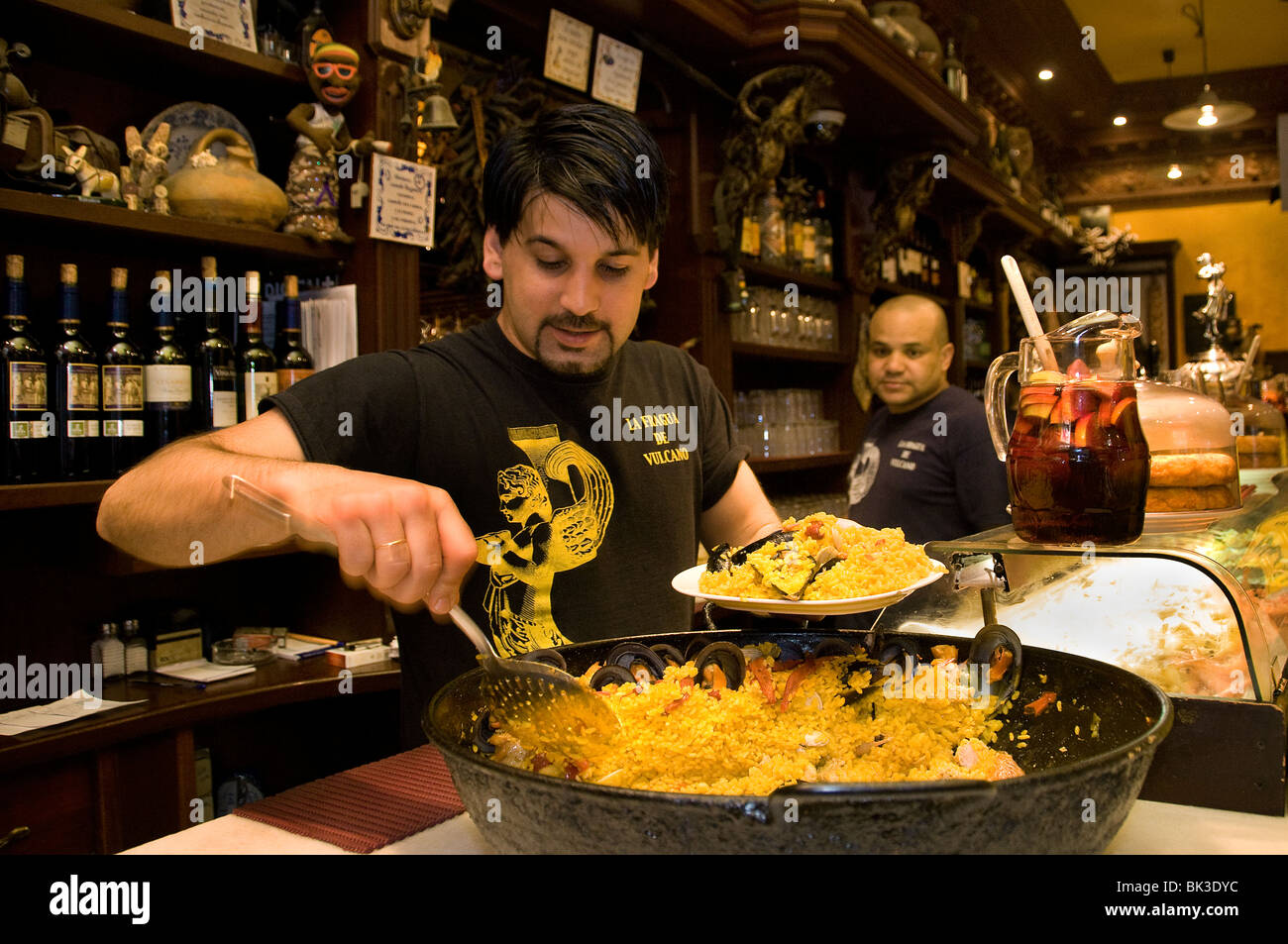 Paella Paela Paella Paela Taberna La Fragua De Vulcano Old Madrid Spain