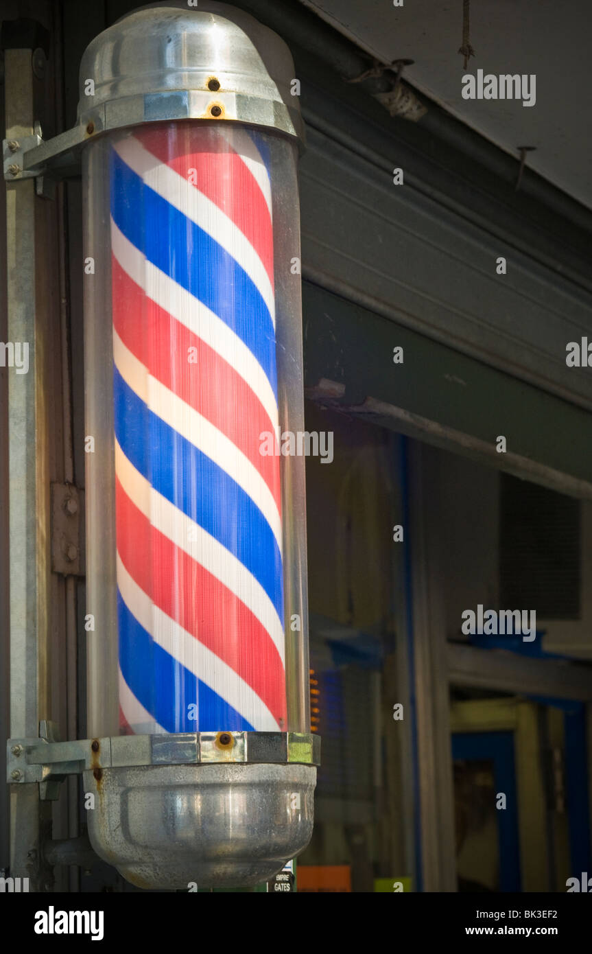 NYC local neighborhood barber shop Stock Photo Alamy