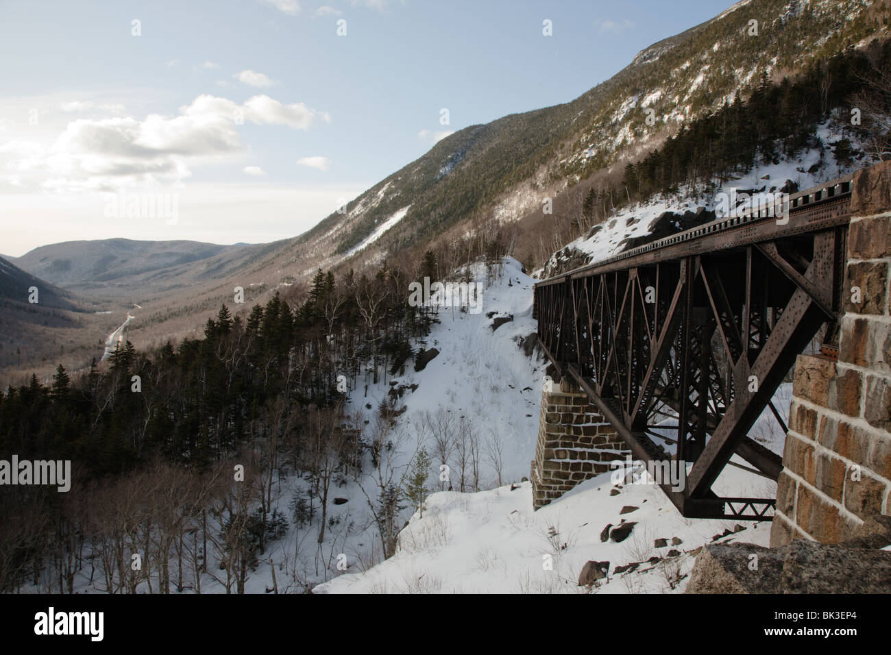 Crawford Notch State Park Willey Brook Trestle during the winter