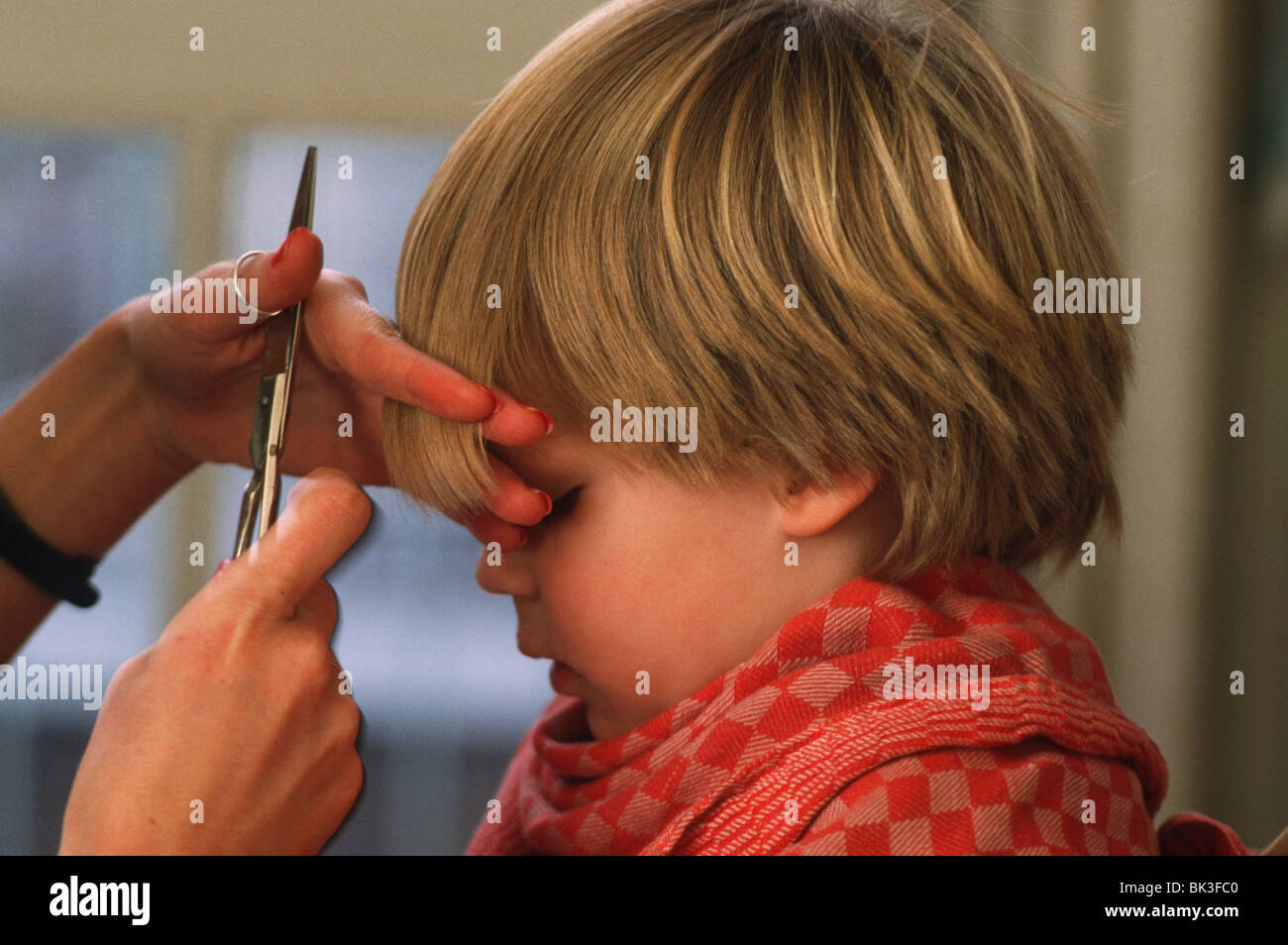 Toddler haircut at home Stock Photo Alamy