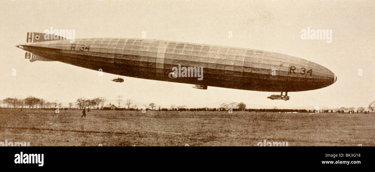 British dirigible R-3, the first aircraft to make east to west trans-Atlantic crossings. Stock Photo