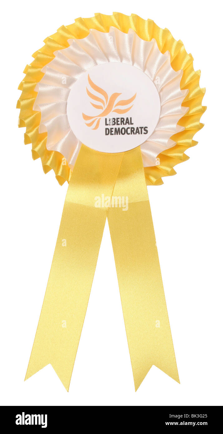 Yellow Liberal Democrats Rosette Stock Photo