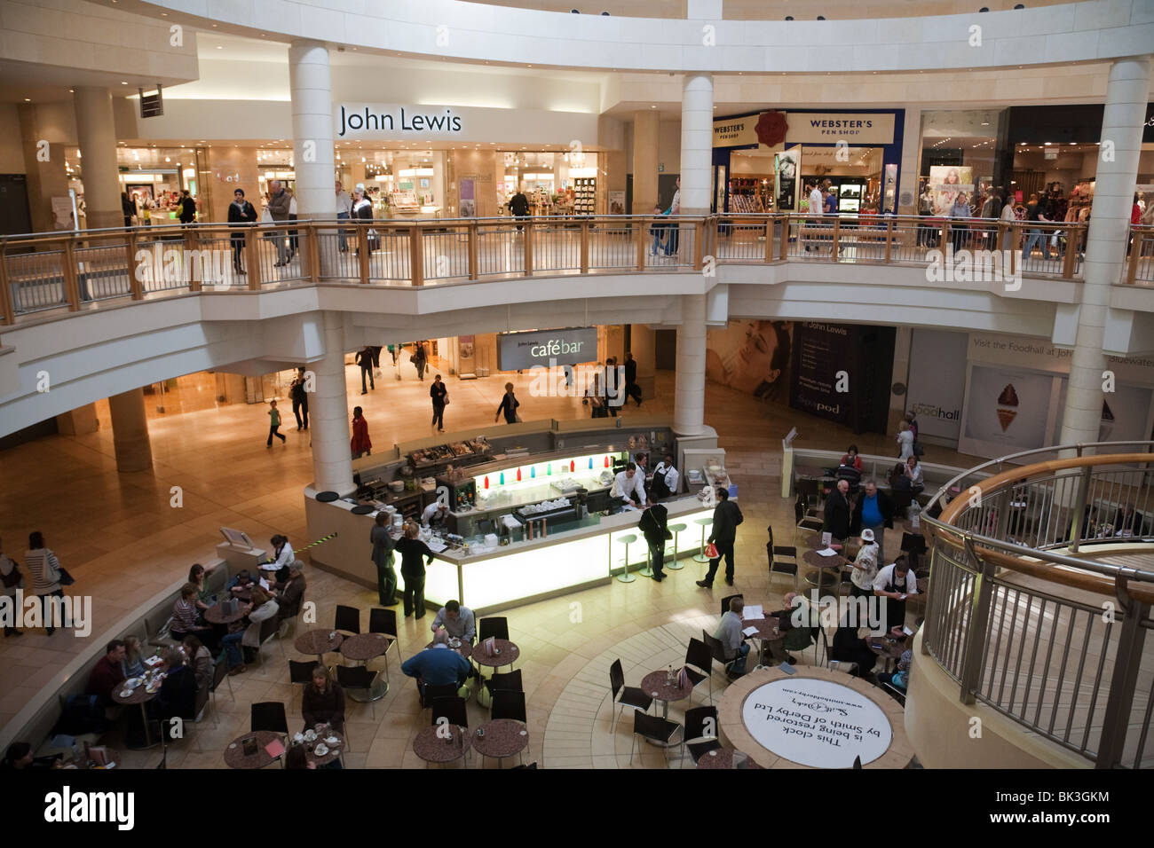 John Lewis Dartford; John Lewis cafe bar in their store at Bluewater Shopping centre, Dartford, Kent UK Stock Photo