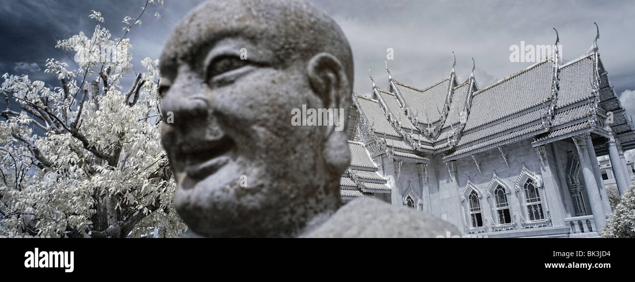 Marble Temple, Bangkok in Infrared Stock Photo - Alamy