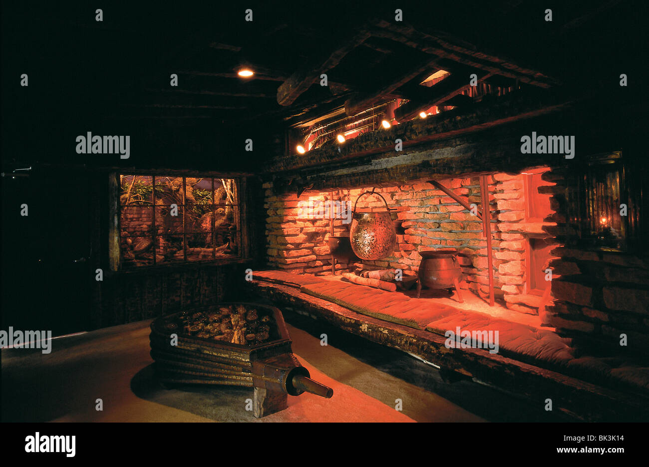 Fireplace in the House on the Rock, built by Alex Jordan in Spring Green,  Wisconsin Stock Photo - Alamy