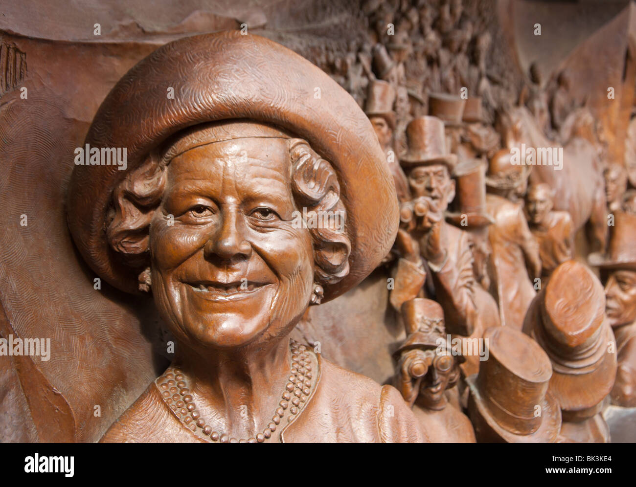 Queen mother bronze plaque on 'The Mall' in London, England. Stock Photo