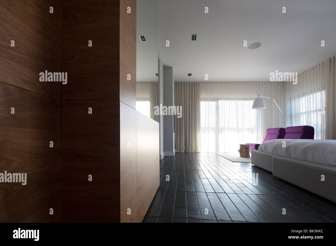 Contemporary modern bedroom wooden architecture Stock Photo - Alamy