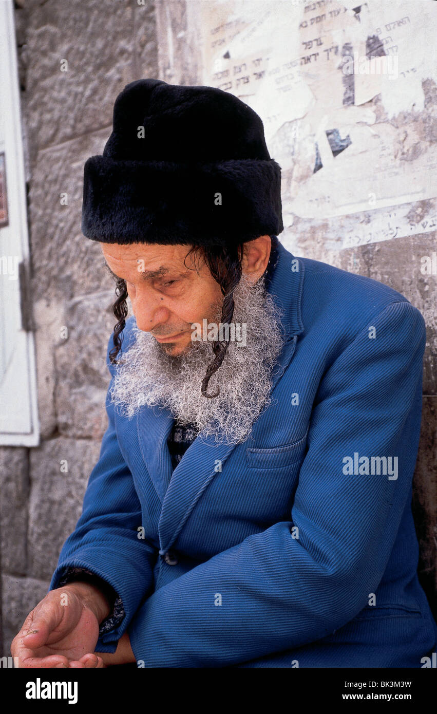 Portrait of an UltraOrthodox Jewish man with payot (side curls), beard