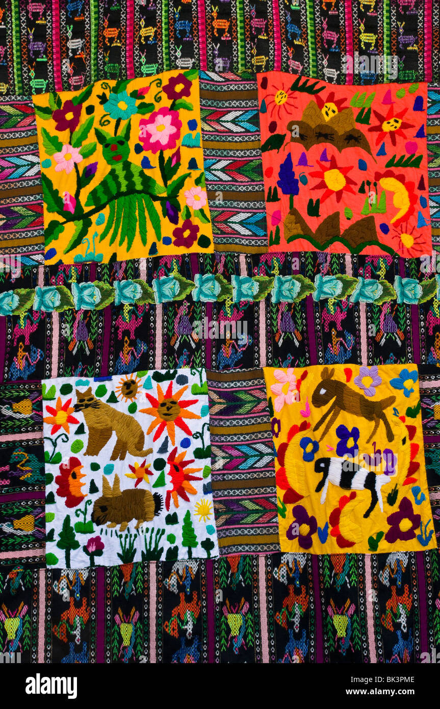 Hand loomed textile Santiago de Atitlan Stock Photo
