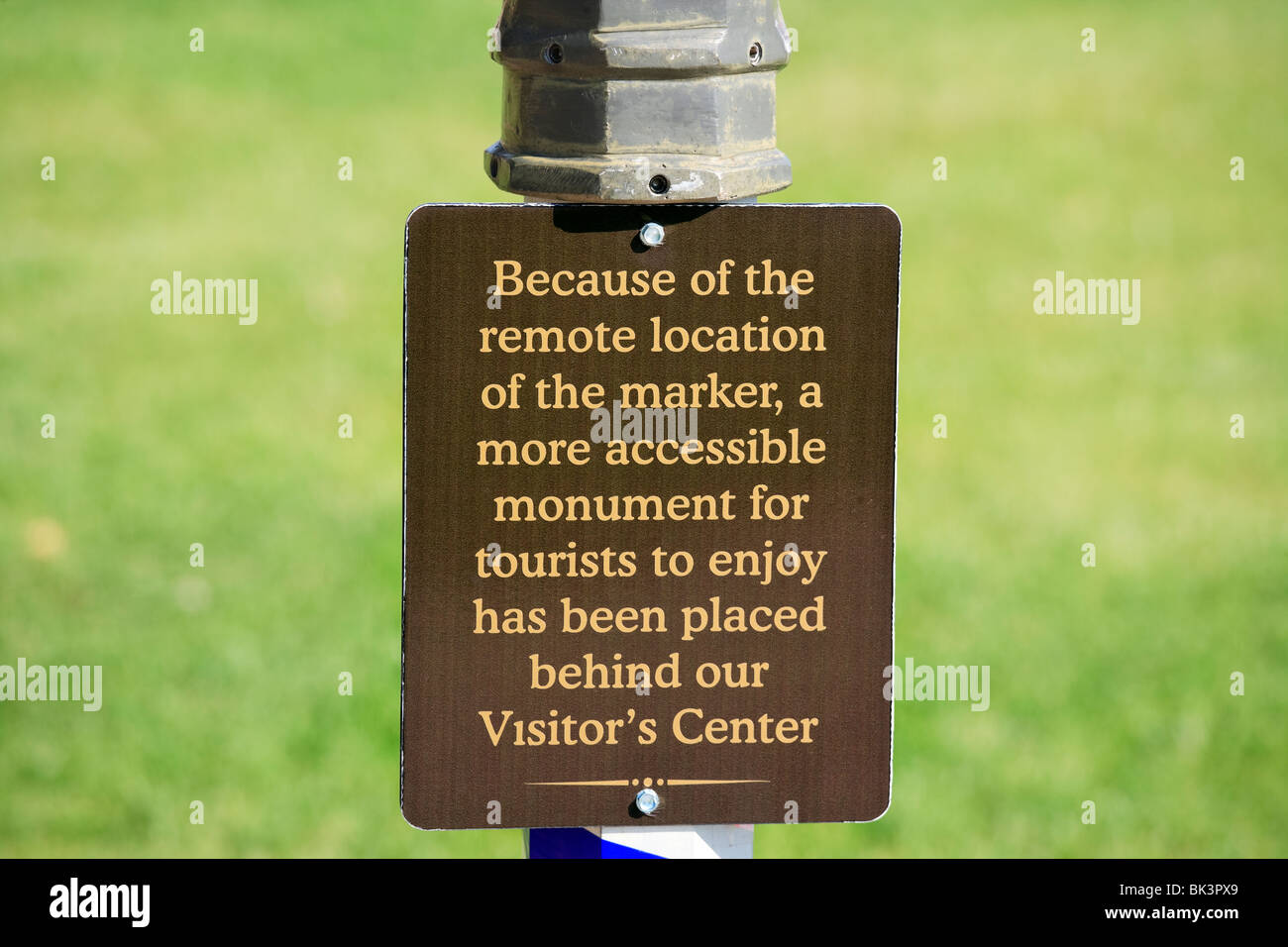 Funny sign in Belle Fourche, South Dakota, SD, geographical center of the United States, for tourists only. Stock Photo
