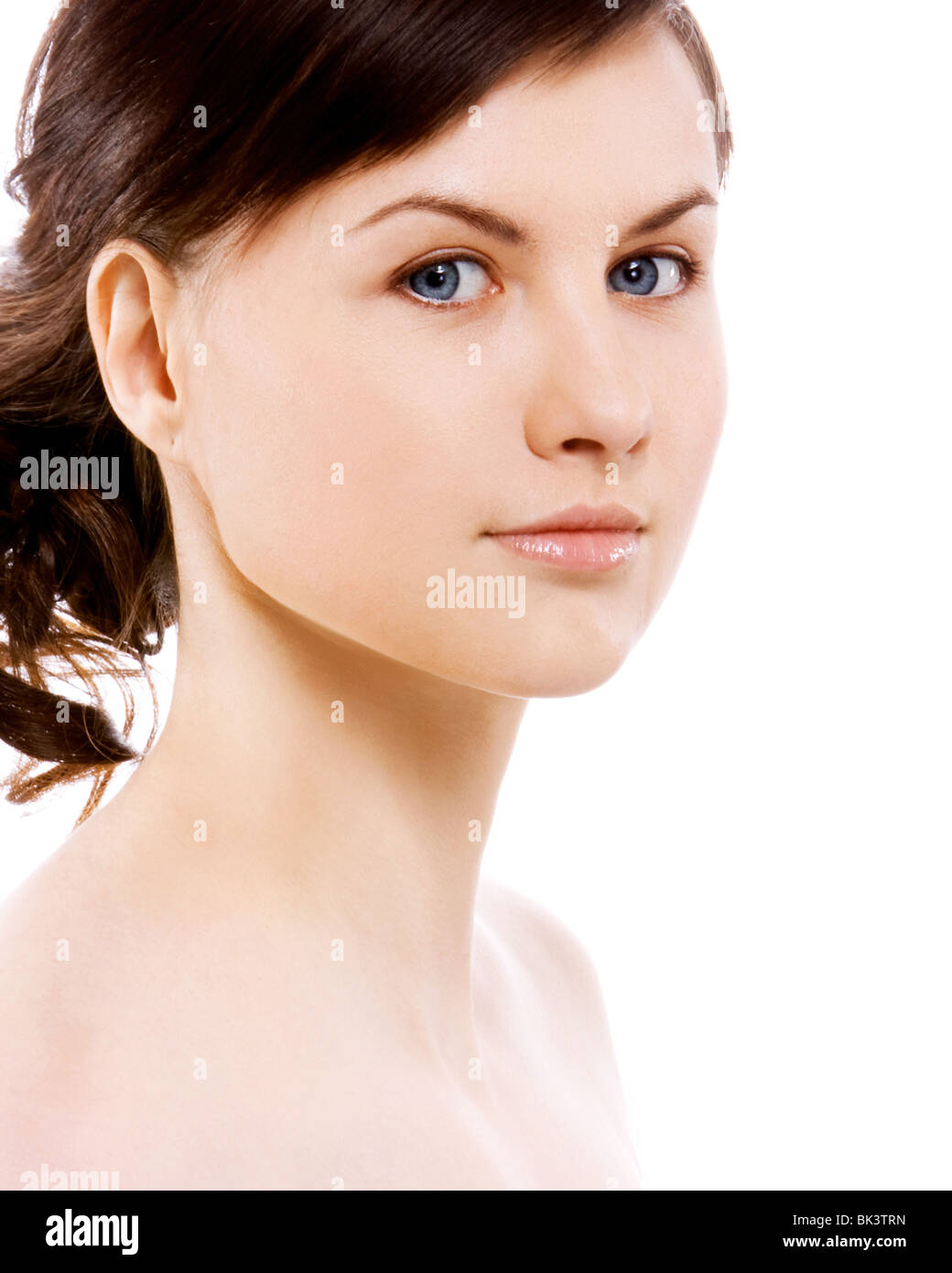 portrait of beautiful woman isolated on white background Stock Photo ...