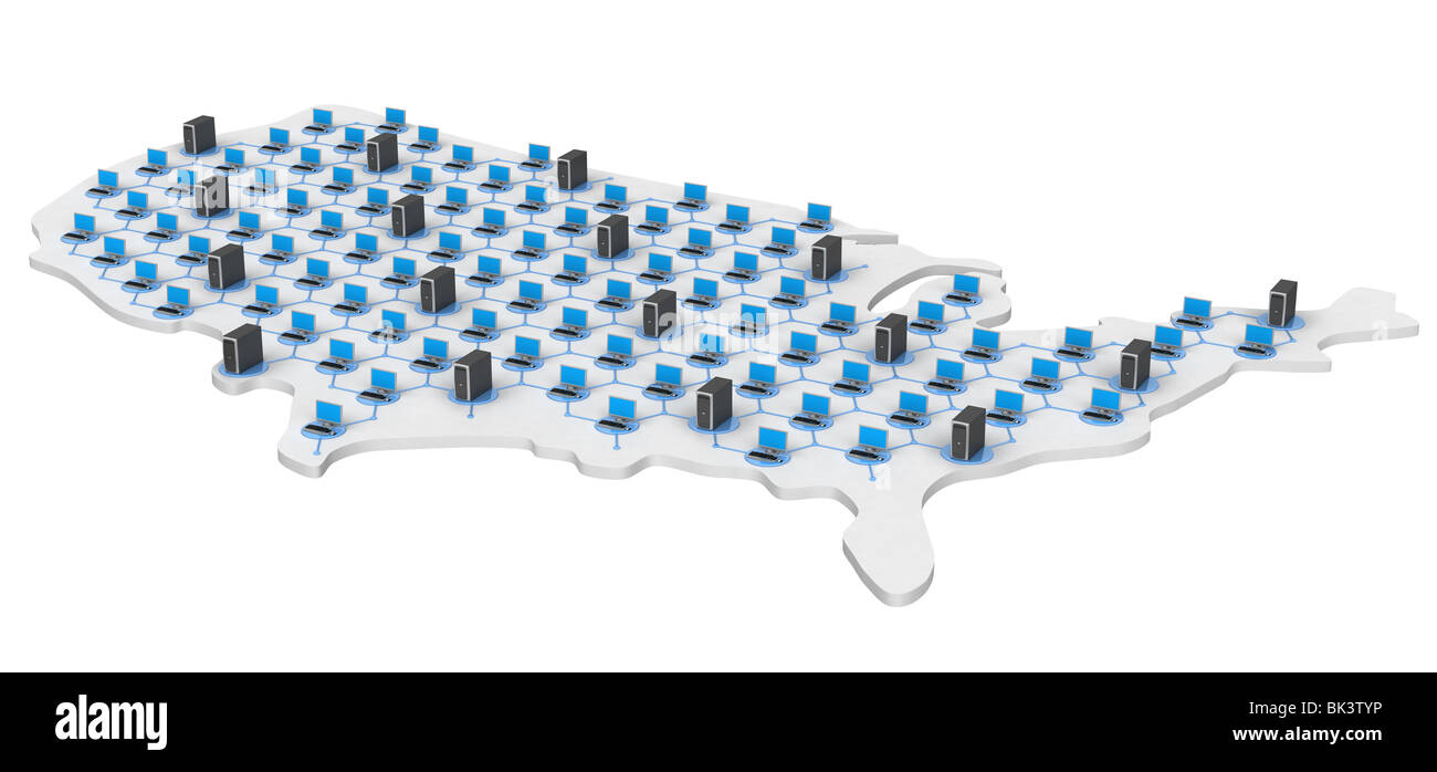 USA Networking Map Stock Photo Alamy