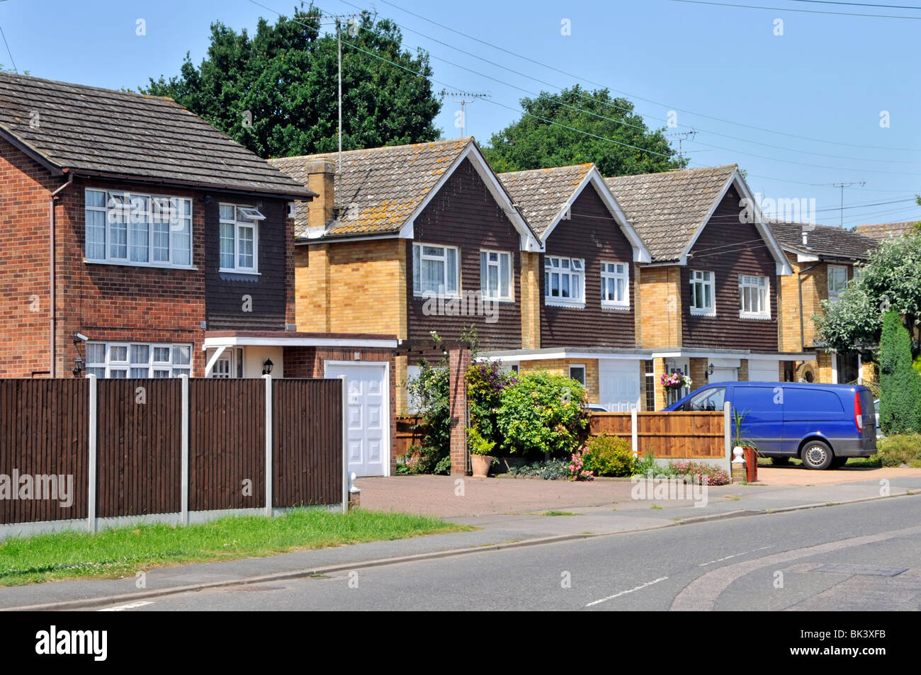 Houses in residential street Stock Photo