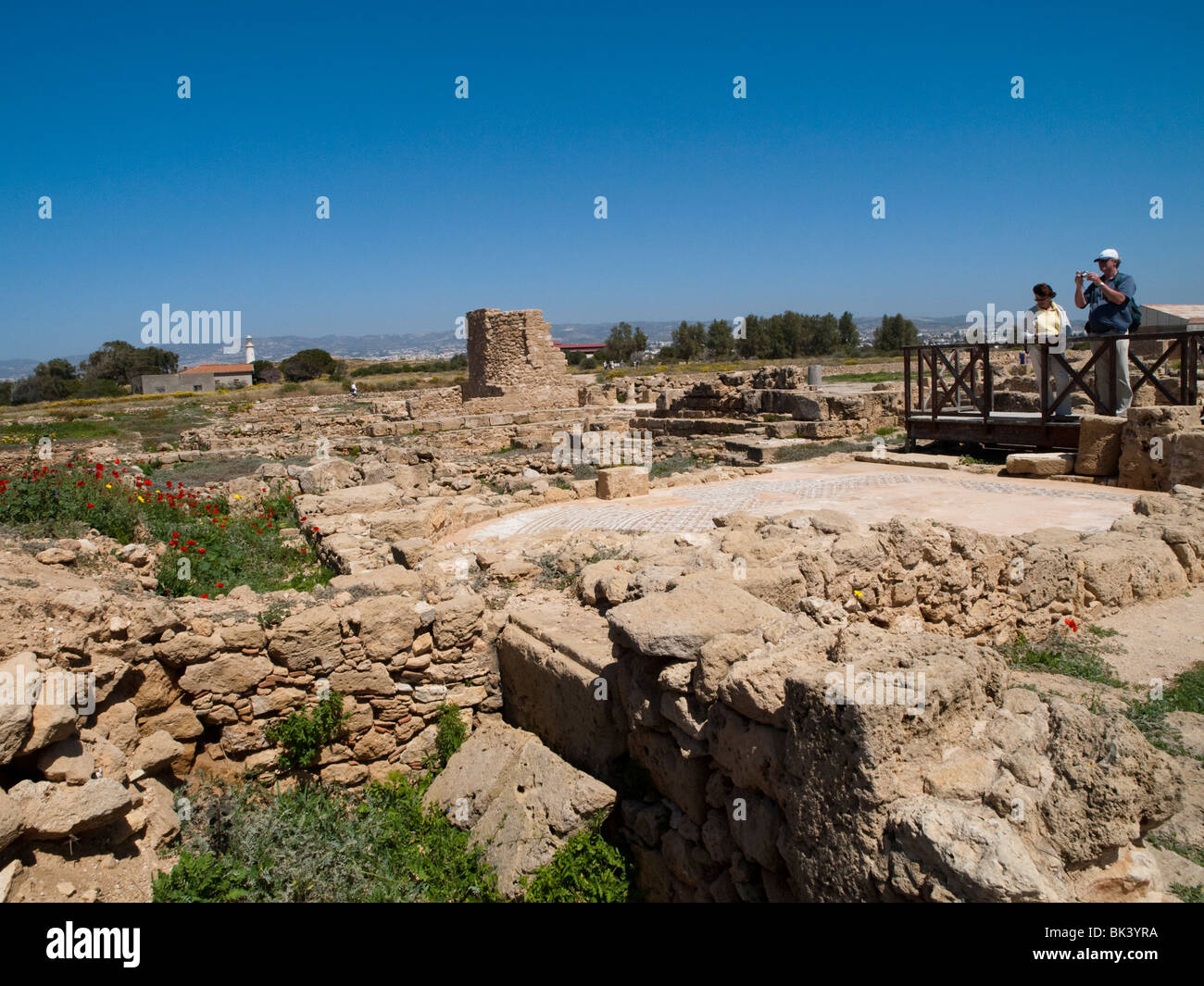 Ruins of the House of Theseus at Paphos Archaeological Park, Cyprus Europe Stock Photo