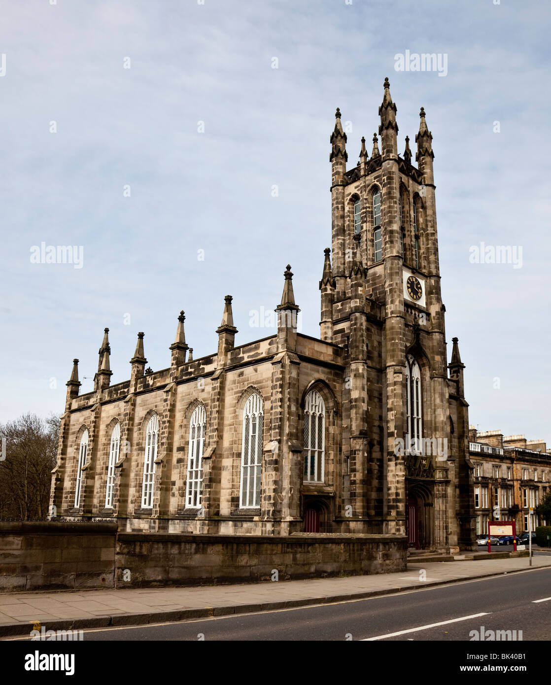 The Rhema Christian Centre Church, formerly Holy Trinity Church (Scottish Episcopalian) (1838) at the northern end of Dean Bridge in Edinburgh. Stock Photo