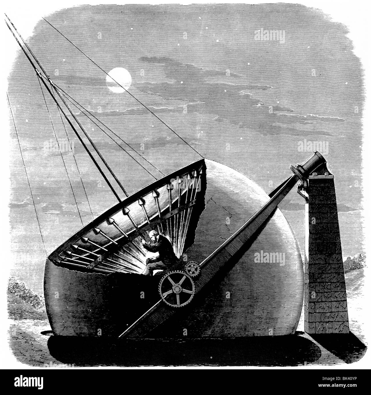 Gigantic Telescope by Daniel C. Chapman, 1874 Stock Photo